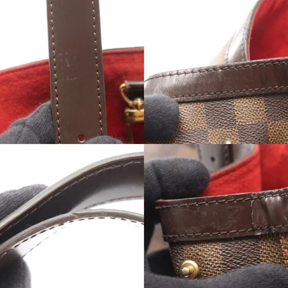 Louis Vuitton Bag Hampstead Canvas Tote Brown Leather Damier - Picture 10 of 10
